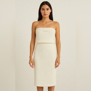 House of Harlow 1960 White Fuzzy Midi Skirt Size S $148 Retail